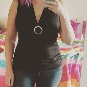 Black Tank with Silver Circle